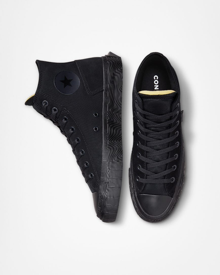 Zapatillas Altas Converse Chuck Taylor Alt Star Wavy Hombre Negras Gris Oscuro Negras | PE WLP25E